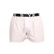  Férfi bő szárú boxeralsók Styx sportos gumipánt fehér (B1061) XXL