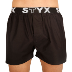  Férfi bő szárú boxeralsók Styx sportos gumipánt fekete (B960) L
