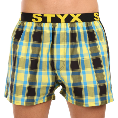  Férfi bő szárú boxeralsók Styx sportos gumipánt többszínben (B1033) XL