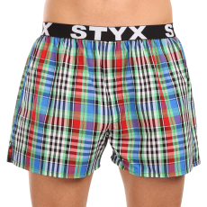  Férfi bő szárú boxeralsók Styx sportos gumipánt többszínben (B1036) XXL