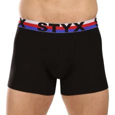  Férfi boxeralsó Styx hosszú sport elasztikus fekete trikolór fekete (U1960) L