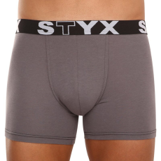  Férfi boxeralsó Styx hosszú sportos gumipánt sötét szürke (U1063) L