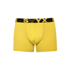  Férfi boxeralsó Styx hosszú sportos gumipánt zöld és sárga (U1065) S férfi alsó