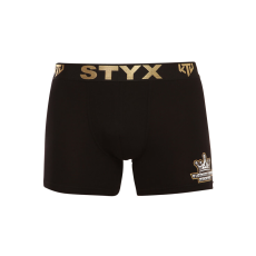  Férfi boxeralsó Styx / KTV hosszú sportos gumipánt fekete - arany elasztikus (UTZ960) M