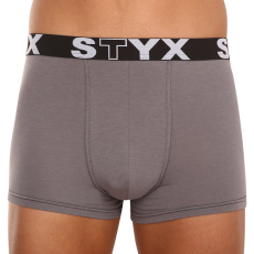  Férfi boxeralsó Styx sportos gumipánt nagyméretű sötét szürke (R1063) 5XL