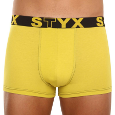 Férfi boxeralsó Styx sportos gumipánt zöld és sárga (G1065) S férfi alsó