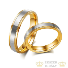  Férfi jegygyűrű, karikagyűrű, rozsdamentes acél, aranyszínű, 11-es méret gyűrű