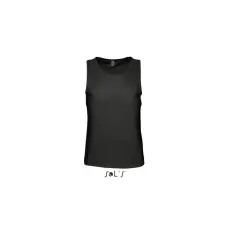  Férfi JUSTIN ujjatlan pamut póló-trikó, SOLS SO11465, Deep Black-M