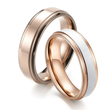  Férfi karikagyűrű, nemesacél, rózsaarany, 7-es méret gyűrű