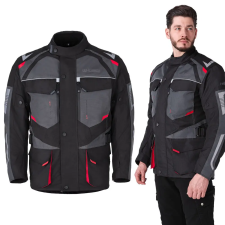  Férfi motoros kabát W-TEC Burdys Evo fekete-szürke-piros M motoros kabát