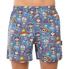  Férfi otthoni bő szárú boxeralsó zsebekkel Styx koponyák (D1856) M férfi alsó