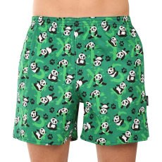  Férfi otthoni bő szárú boxeralsó zsebekkel Styx pandák (D1852) XL