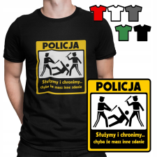 FÉRFI PÓLÓ - POLICE PROTECT DEFEND VÉDJE MEG A VÉDELMET VICCES MINTÁK - L férfi póló