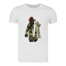 Férfi Rövid ujjú póló Tűzoltó T férfi póló
