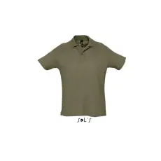  Férfi  SUMMER II rövid ujjú galléros piké pamut póló, SOLS SO11342, Army-XL