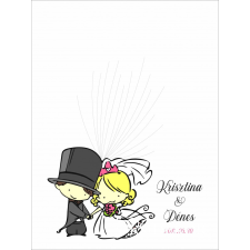  Férj-feleség esküvői vendégkönyv, ujjlenyomatfa dekorációs kellék