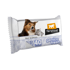  Ferplast Genico Fresh higenico törlőkendő - Talco - tisztít, fertőtlenít 40db (85312605) élősködő elleni készítmény kutyáknak