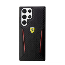 Ferrari Carbon Contrast Edges Samsung Galaxy S23 Ultra karbon hátlap tok fekete tok és táska