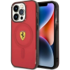 Ferrari CG MOBILE FERRARI TRANSLUCENT szilikon védő (ütésállóság, légpárnás sarok, műanyag hátlap, MagSafe) BORDÓ Apple iPhone 14 Pro Max (FEHMP14XURKR) (FEHMP14XURKR)