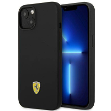Ferrari FEHCP14SSIBBBK iPhone 14 6,1" fekete szilikon fém logós keménytok tok és táska