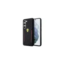 Ferrari FEHCS23MNPYK Samsung Galaxy S23+ S916 fekete keménytok Carbon kontrasztos szegélyek tok és táska
