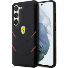 Ferrari FEHCS23SPBAK Samsung Galaxy S23 S911 fekete keménytok forró bélyegző vonalak tok és táska