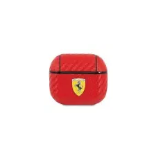 Ferrari FESA3CARE AirPods 3 borító piros Track PU Carbon fülhallgató, fejhallgató tok