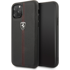 Ferrari GEN Apple iPhone 11 Pro Bőrtok - Függőlegesen csíkozott fekete tok és táska