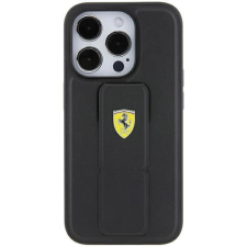 Ferrari Grip Stand fém logós tok iPhone 15 - fekete tok és táska