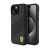 Ferrari iPhone 15 Pro (6,1") hátlap tok, PU bőr, fekete, Ferrari Perforated Slanted Line (FEHCP15LPWAK)