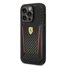 Ferrari PU karbon hátlap iPhone 14 Pro fekete borítóhoz tok és táska