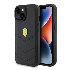 Ferrari Quilted Metal Logo iPhone 15 / 14 / 13 kemény hátlap tok, fekete FEHCP15SRDUK tok és táska