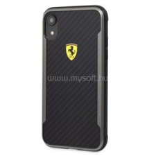 Ferrari SF Racing Shield Iphone XR nyomott karbon hatású fekete tok (FESPCHCI61CBBK) tok és táska