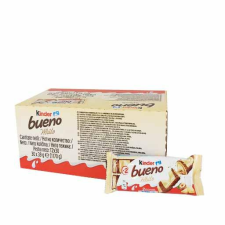 FERRERO Kinder Bueno White Fehércsokoládéval bevont ostya tejes-mogyorós krémmel töltve 39g csokoládé és édesség