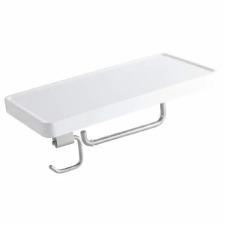 Ferro Emotion Falra szerelhető polc WC-papír tartóval és akasztóval, króm fürdőszoba kiegészítő