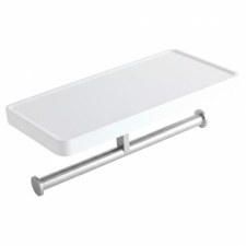 Ferro Emotion Falra szerelhető WC-papír tartó polccal, króm fürdőszoba kiegészítő