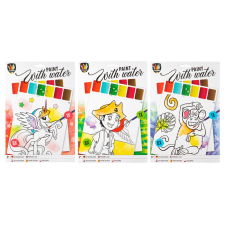  Fess vízzel, 8 lap, A4 méret, ecsettel, 3 féle kreatív és készségfejlesztő