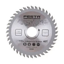 Festa Körfűrésztárcsa 115x2,8x22,2mm Z40 keményfém fogazattal barkácsgép tartozék
