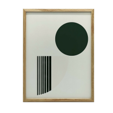  FESTMÉNY VÁSZONRA ABSZTRAKT ZÖLD KÖR FEHÉR HÁTTÉRA 30X40 CM grafika, keretezett kép
