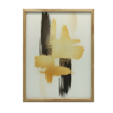 FESTMÉNY VÁSZONRA, KONTRASZT ARANYRA ÉS FEKETE FESTÉKRE SZÚJTÓRA 70x100 CM grafika, keretezett kép