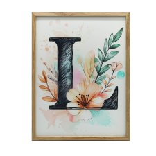  FESTMÉNY VÁSZONRA L VIRÁG BETŰ ÖSSZETÉTEL 50x70 CM KERET NÉLKÜL grafika, keretezett kép