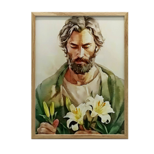  FESTMÉNY VÁSZONRA SZENT JÓZSEF LILES PREMIUM VÁSZONAL 70x100 grafika, keretezett kép