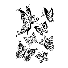  Festő sablon, stencil - lepkék minták A4 dekorációs kellék