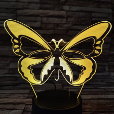 Festői pillangó 7 színű 3D led lámpa világítás