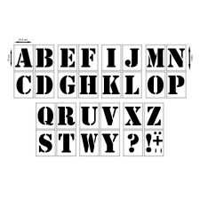  Festősablon, stencil Betűk készlet 10cm-es 28db-os dekorációs kellék