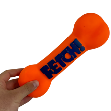  FETCH Rágható Gumi Sípoló Csont Kutyajáték, 24 cm, Narancssárga játék kutyáknak