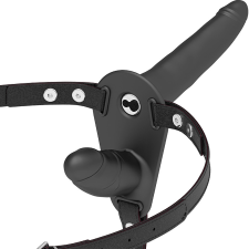 FETISH SUBMISSIVE HARNESS FÉTIS ALÁZATOS BÉKLYÓ - DUPLA BEHATOLÁS FEKETE VIBRÁTOR vibrátorok