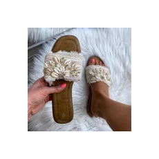 FF Lux Shoes Beach Breeze - gyöngyös, kagylós papucs  Méret: 37