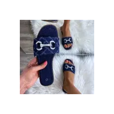 FF Lux Shoes Urban Charm - strasszos, farmerhatású papucs  Méret: 38 (LCQ-3-DK-JEANS-38)