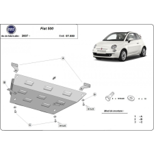  Fiat 500, 2007-2018 - Motorvédő lemez autóponyva